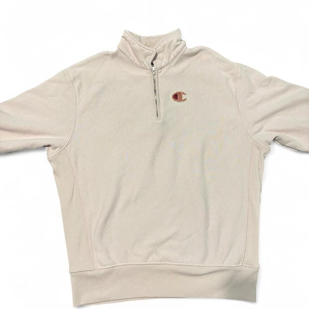 Champion Men's Cream and Pink Sweatshirt